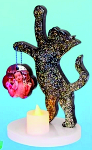 Fotorahmen-Katze-Kerzenhalter