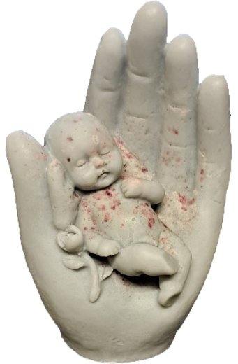 beschützende Hand mit Baby