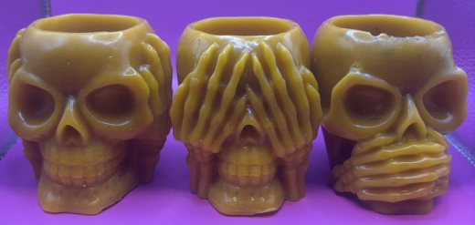 3er Set Totenkopf Kerzenhalter