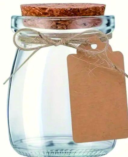 Glas mit Korkdeckel Glas mit Korkdeckel