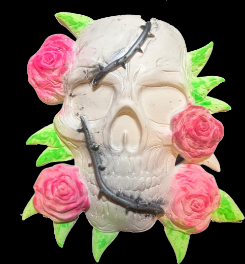 Rosen-Schädel Wanddekoration