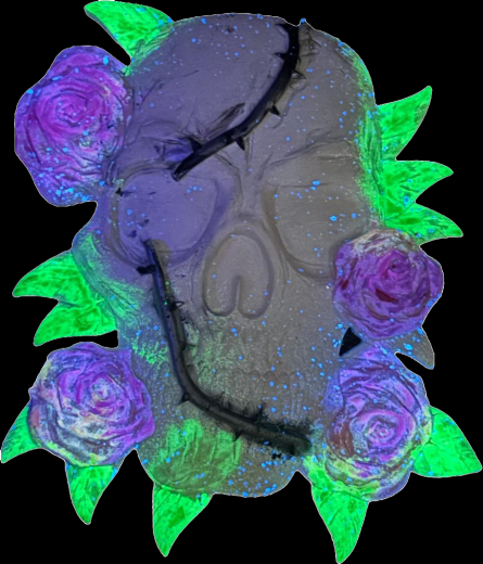 Rosen-Schädel Wanddekoration