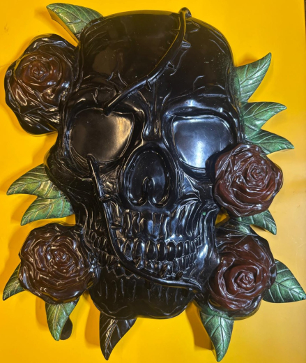 Rosen-Schädel Wanddekoration