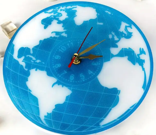 Weltkarte Wanduhr (mit / ohne Uhrwerk)