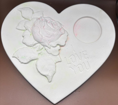 Herz mit Rosenmuster (Kerzenhalter)