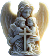 Jungfrau Maria mit Engeln & Kreuz