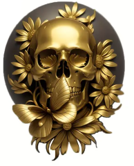 Barock-Totenkopf & Schmetterling